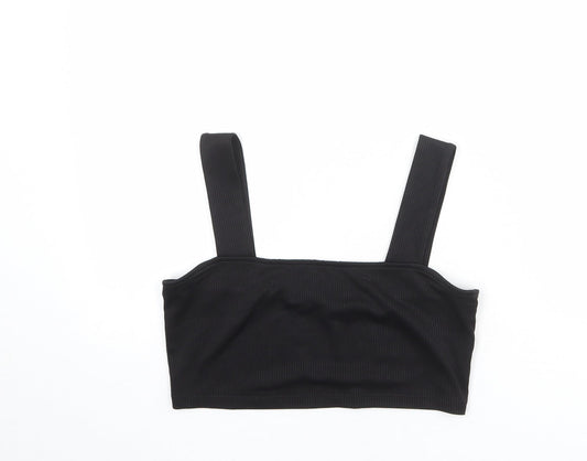 Divided by H&M Womens Black Polyester Cropped Tank Size M Square Neck