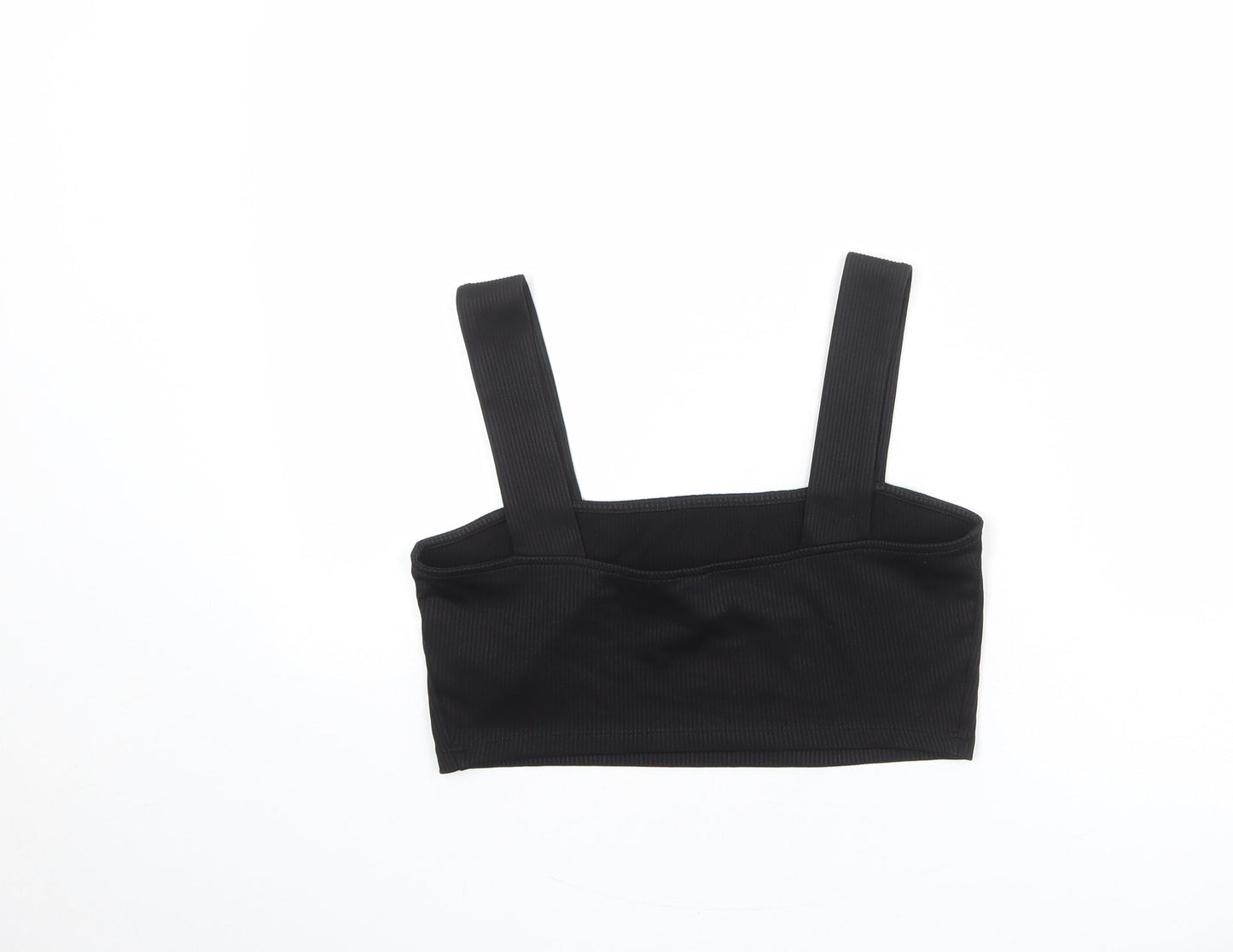 Divided by H&M Womens Black Polyester Cropped Tank Size M Square Neck