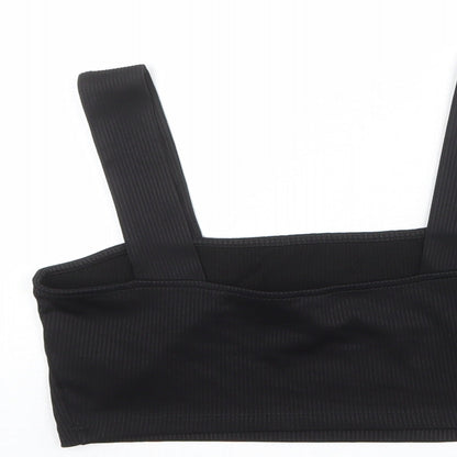 Divided by H&M Womens Black Polyester Cropped Tank Size M Square Neck