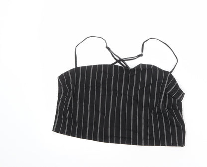 Womens UK Size L Divided by H&M Black Cropped Tank