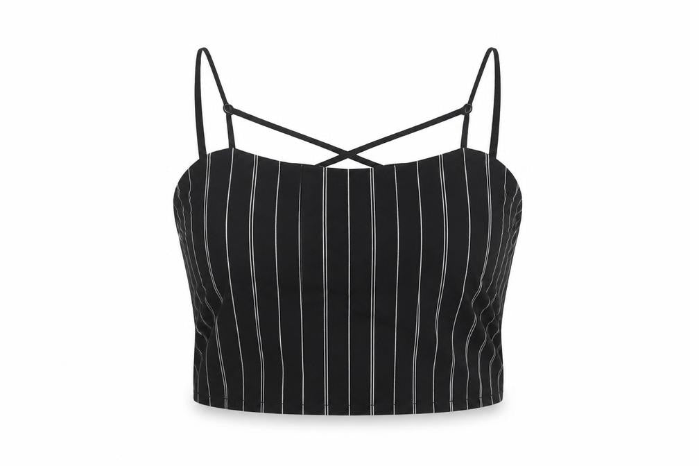 Womens UK Size L Divided by H&M Black Cropped Tank