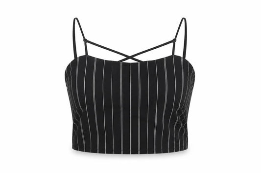 Womens UK Size L Divided by H&M Black Cropped Tank