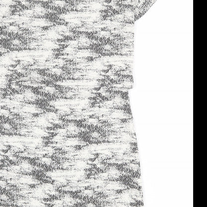 Oasis Womens Ivory Geometric Cotton Shift Size M Round Neck Pullover