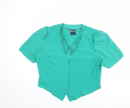 Womens UK Size 16 Your Sixth Sense Green Basic Button-Up