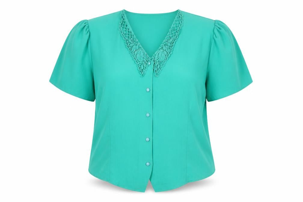 Womens UK Size 16 Your Sixth Sense Green Basic Button-Up