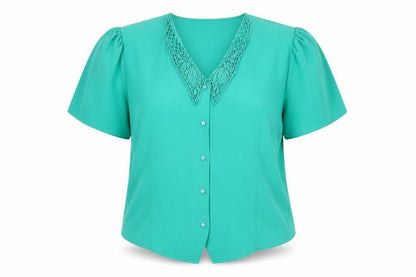 Womens UK Size 16 Your Sixth Sense Green Basic Button-Up