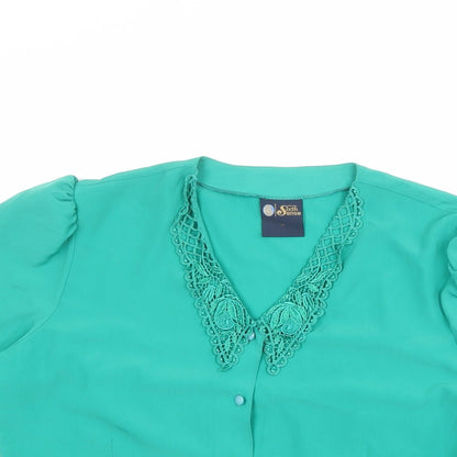Womens UK Size 16 Your Sixth Sense Green Basic Button-Up