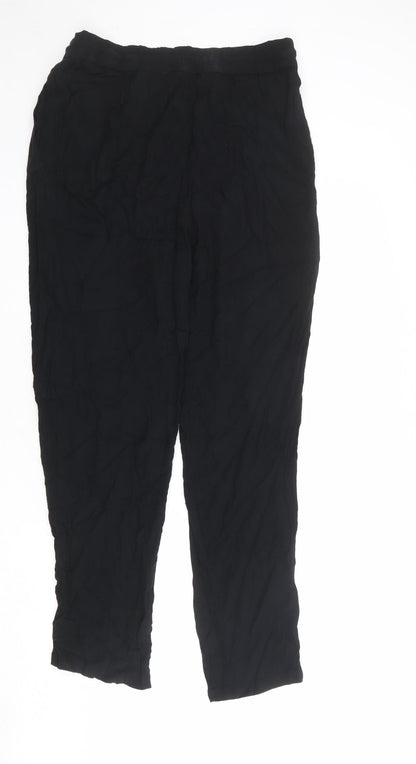 Marks and Spencer Womens Black Viscose Trousers Size 12 L30 in Regular