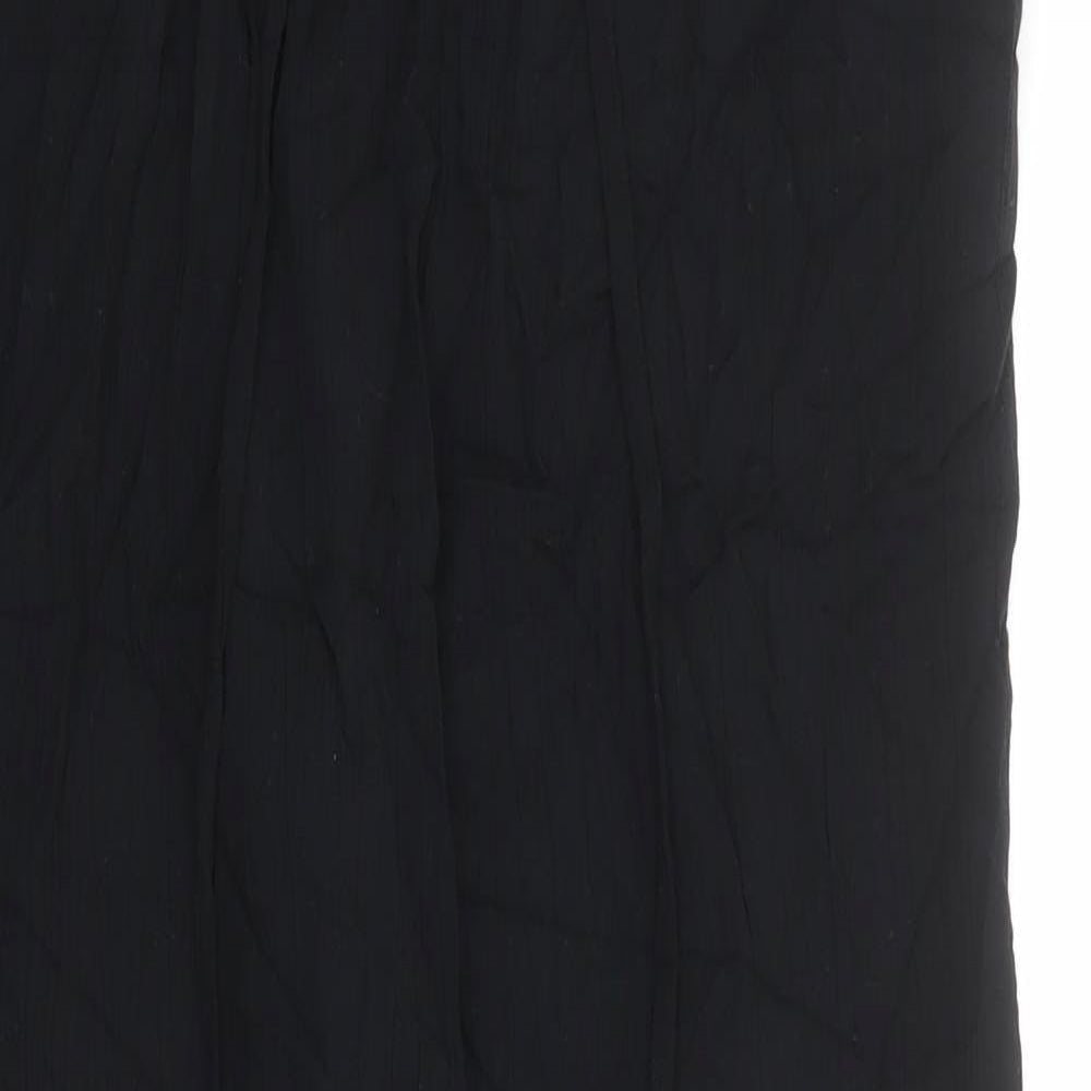 Marks and Spencer Womens Black Viscose Trousers Size 12 L30 in Regular
