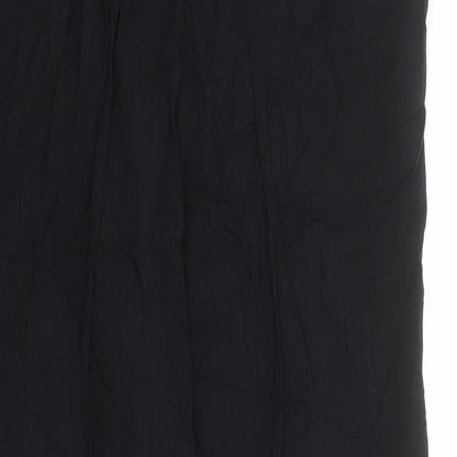 Marks and Spencer Womens Black Viscose Trousers Size 12 L30 in Regular