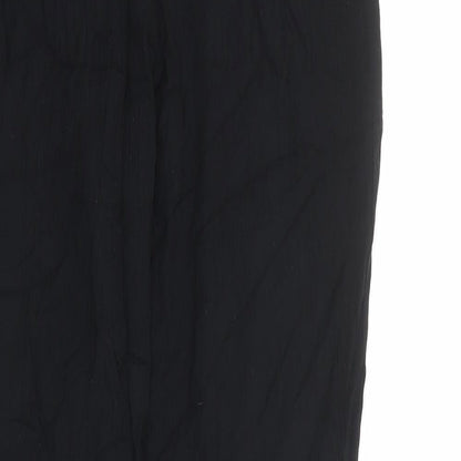 Marks and Spencer Womens Black Viscose Trousers Size 12 L30 in Regular