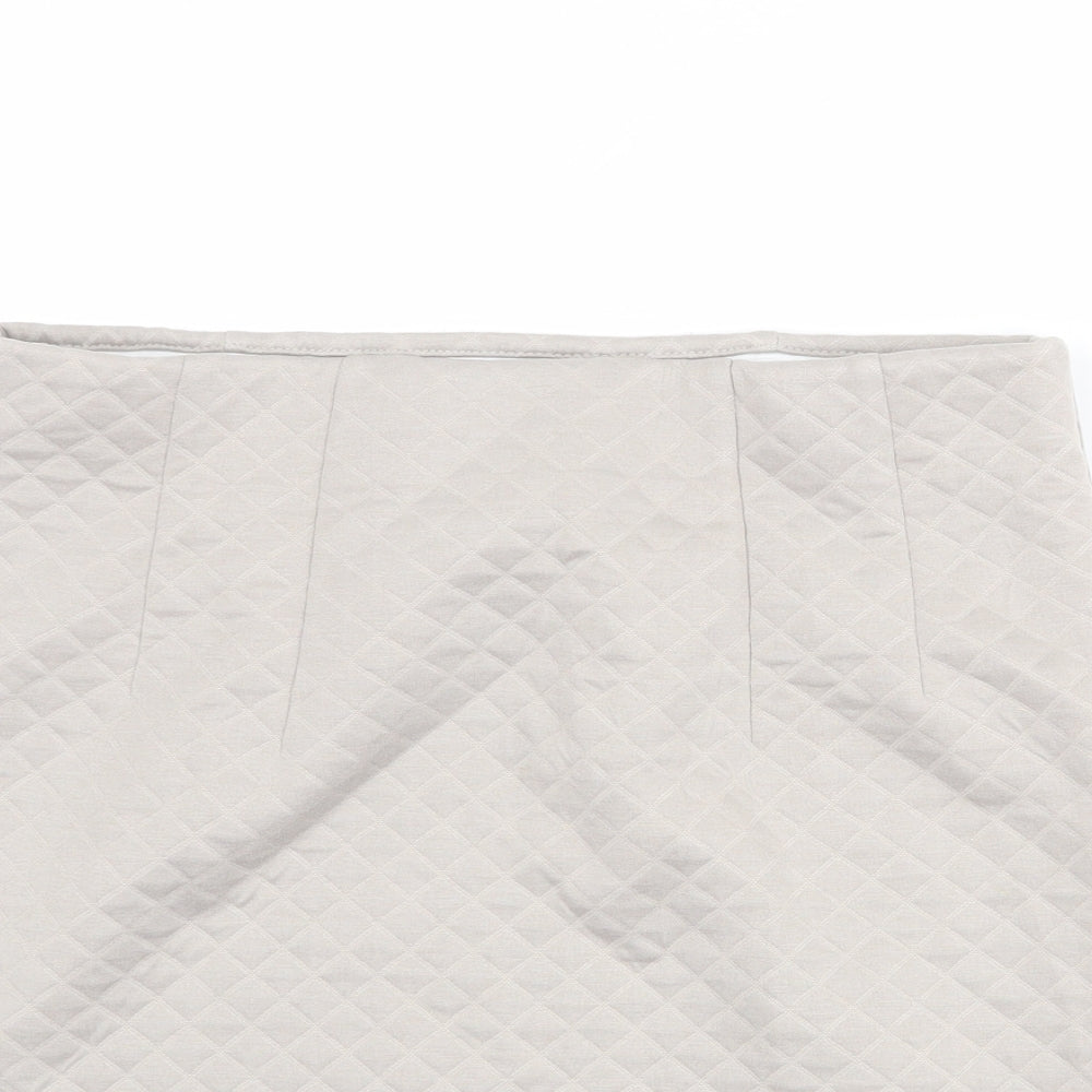Marks and Spencer Womens Beige Argyle/Diamond Polyester A-Line Skirt Size 12