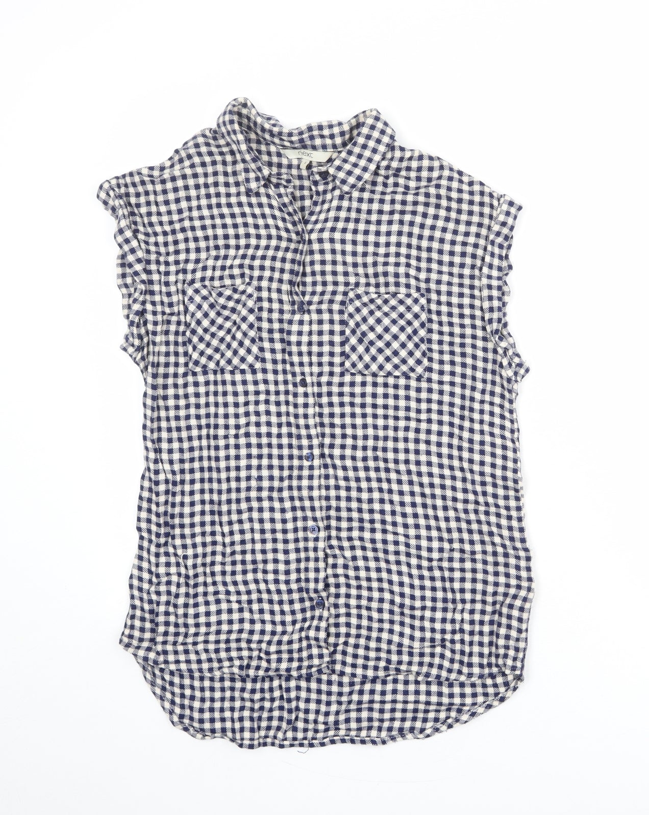 Womens UK Size 8 NEXT Blue Basic Button-Up