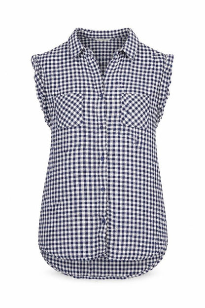 Womens UK Size 8 NEXT Blue Basic Button-Up