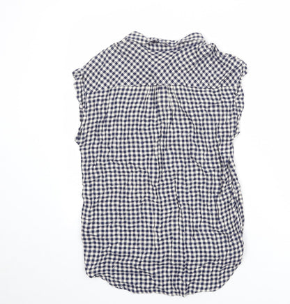 Womens UK Size 8 NEXT Blue Basic Button-Up