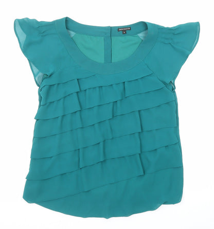 Womens UK Size 8 Marks and Spencer Green Basic Blouse