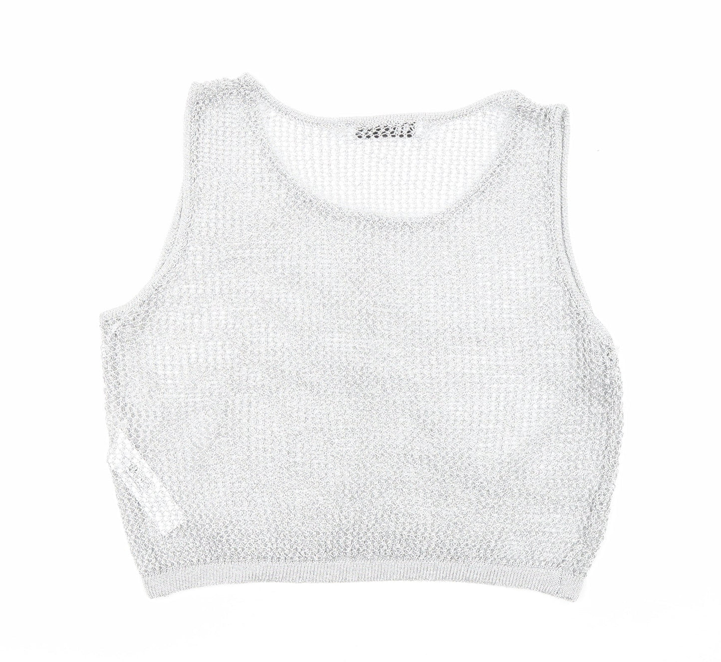 Womens UK Size M Zara Silver Cropped Tank