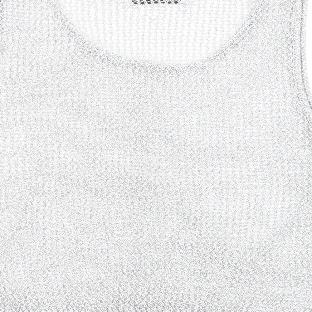 Womens UK Size M Zara Silver Cropped Tank
