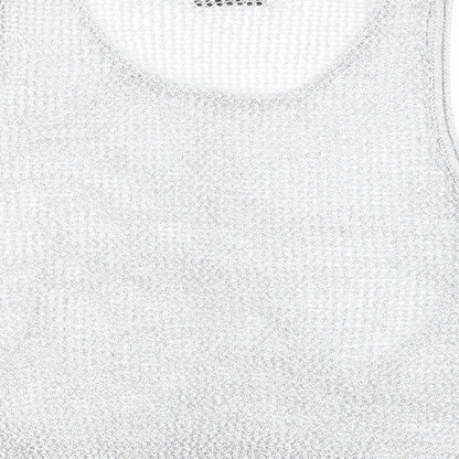 Womens UK Size M Zara Silver Cropped Tank