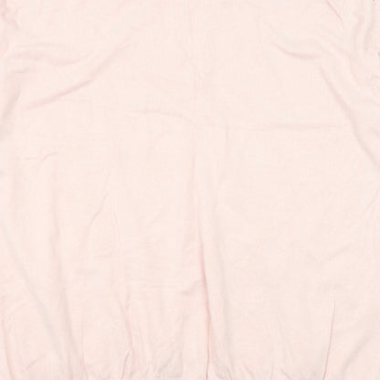 Anthology Womens Pink Round Neck Viscose Pullover Jumper Size 16 - Size 16-18 Lace Trim