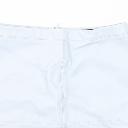 New Look Womens Blue Polyurethane A-Line Skirt Size 8 Zip