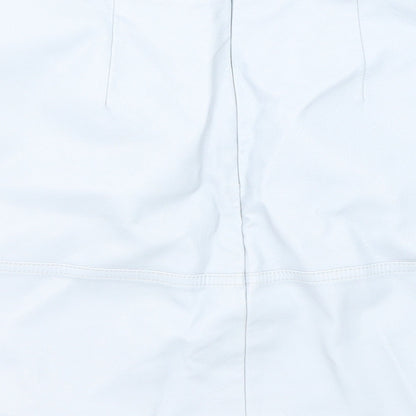 New Look Womens Blue Polyurethane A-Line Skirt Size 8 Zip