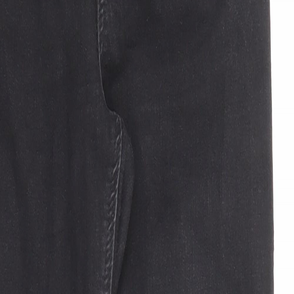 Topshop Womens Black Cotton Skinny Jeans Size 28 in L30 in Regular Button