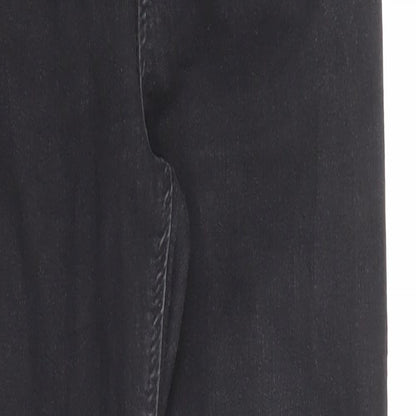Topshop Womens Black Cotton Skinny Jeans Size 28 in L30 in Regular Button