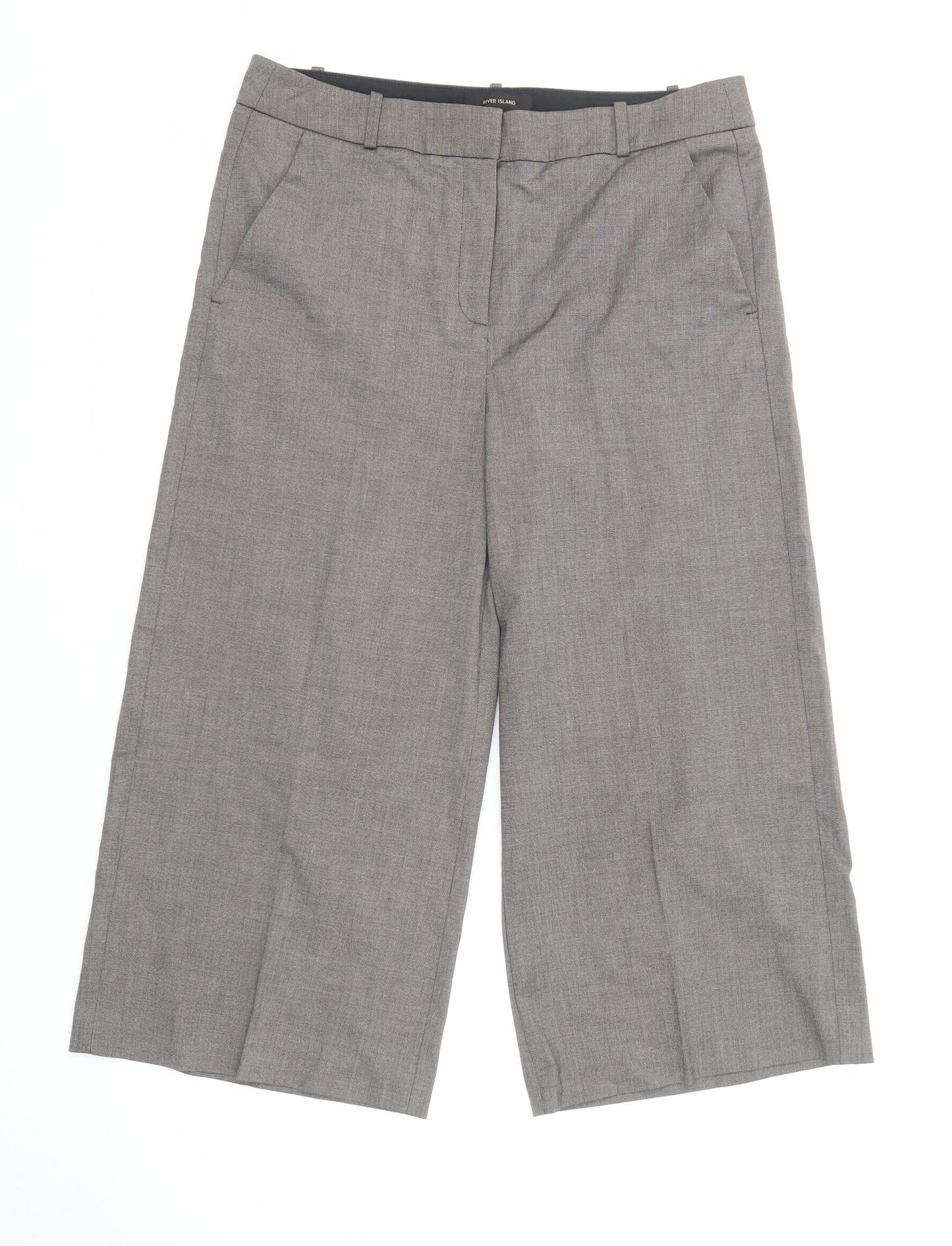 River Island Womens Brown Polyester Dress Pants Trousers Size 10 L24 in Regular Zip