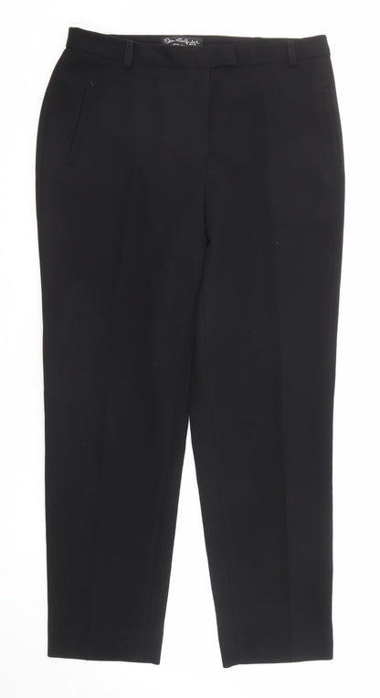 Womens UK Size 10 Miss Selfridge Regular Fit Chino Black Trousers