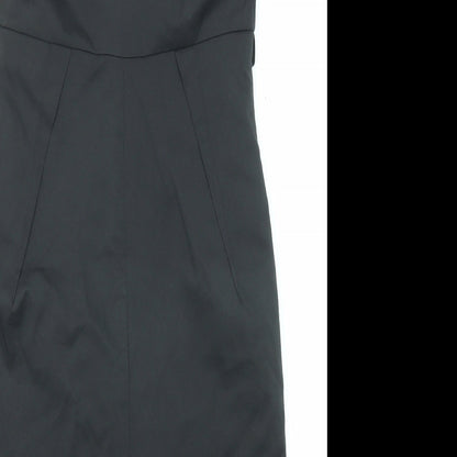 River Island Womens Black Polyester Shift Size 10 Round Neck Zip