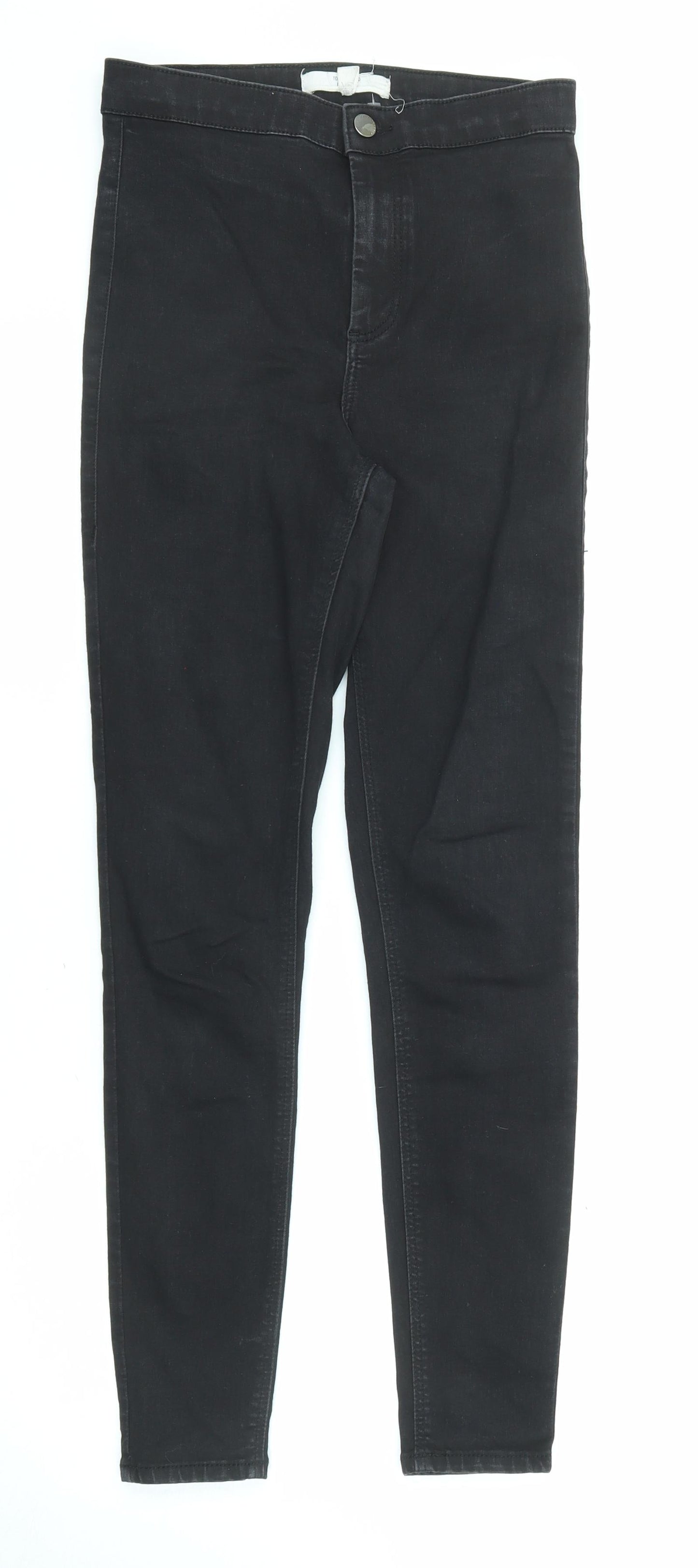 Topshop Womens Black Cotton Skinny Jeans Size 28 in L32 in Regular Zip