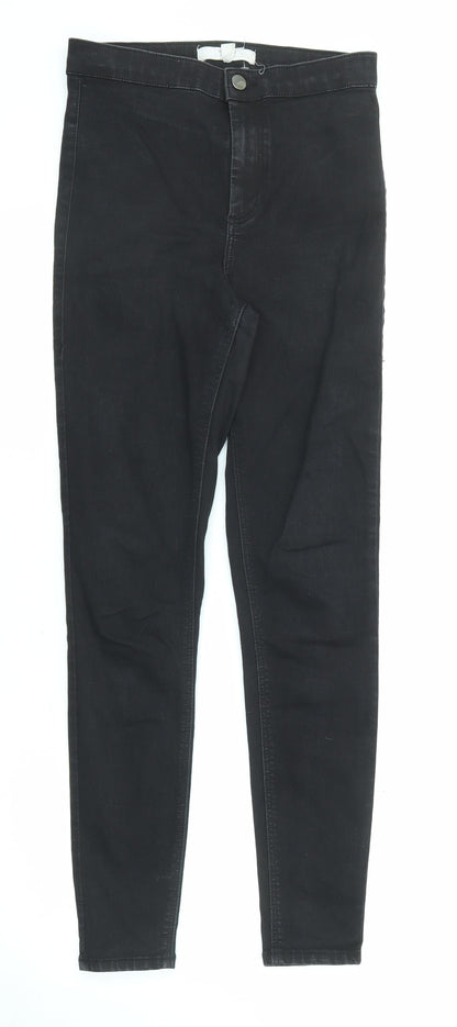 Topshop Womens Black Cotton Skinny Jeans Size 28 in L32 in Regular Zip