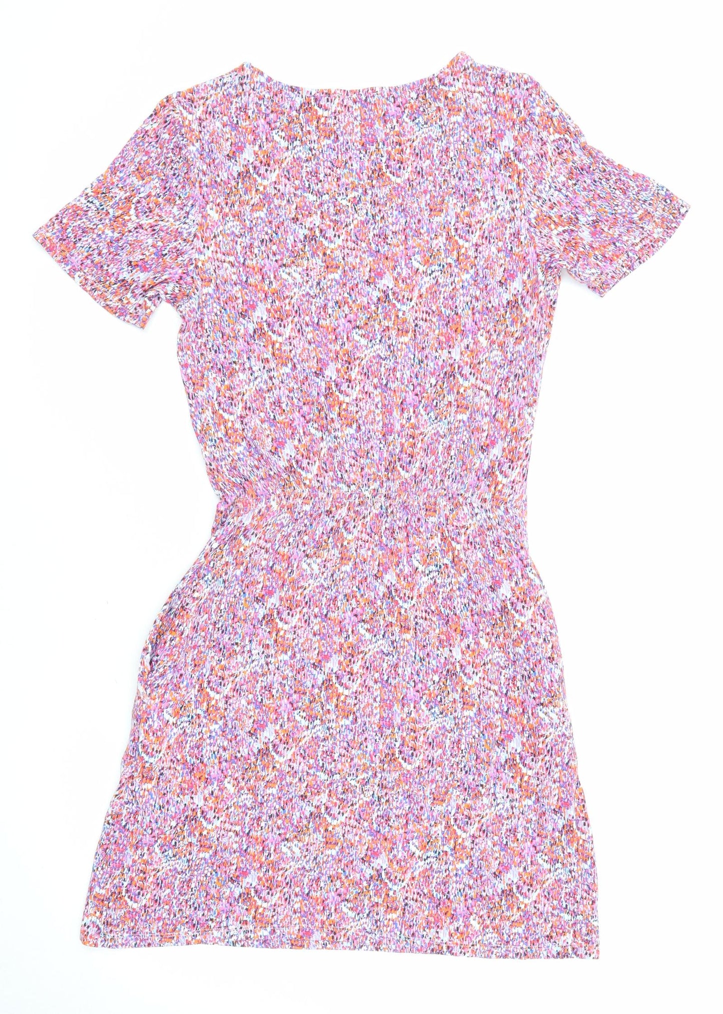 Warehouse Womens Multicoloured Geometric Viscose A-Line Size 6 Round Neck Pullover