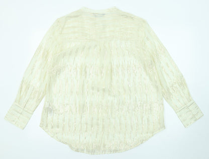 Womens UK Size 10 Marks and Spencer Beige Basic Button-Up