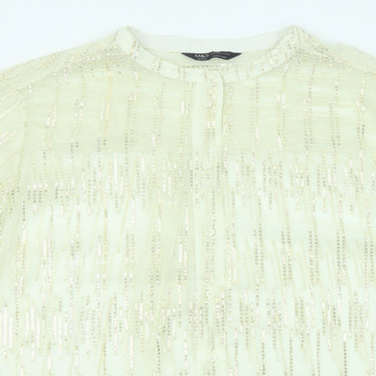 Womens UK Size 10 Marks and Spencer Beige Basic Button-Up