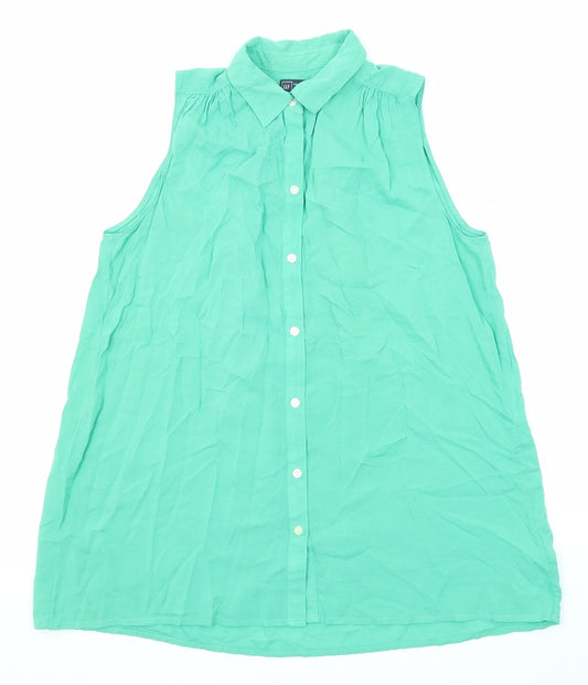 Womens UK Size XS Gap Green Basic Tank