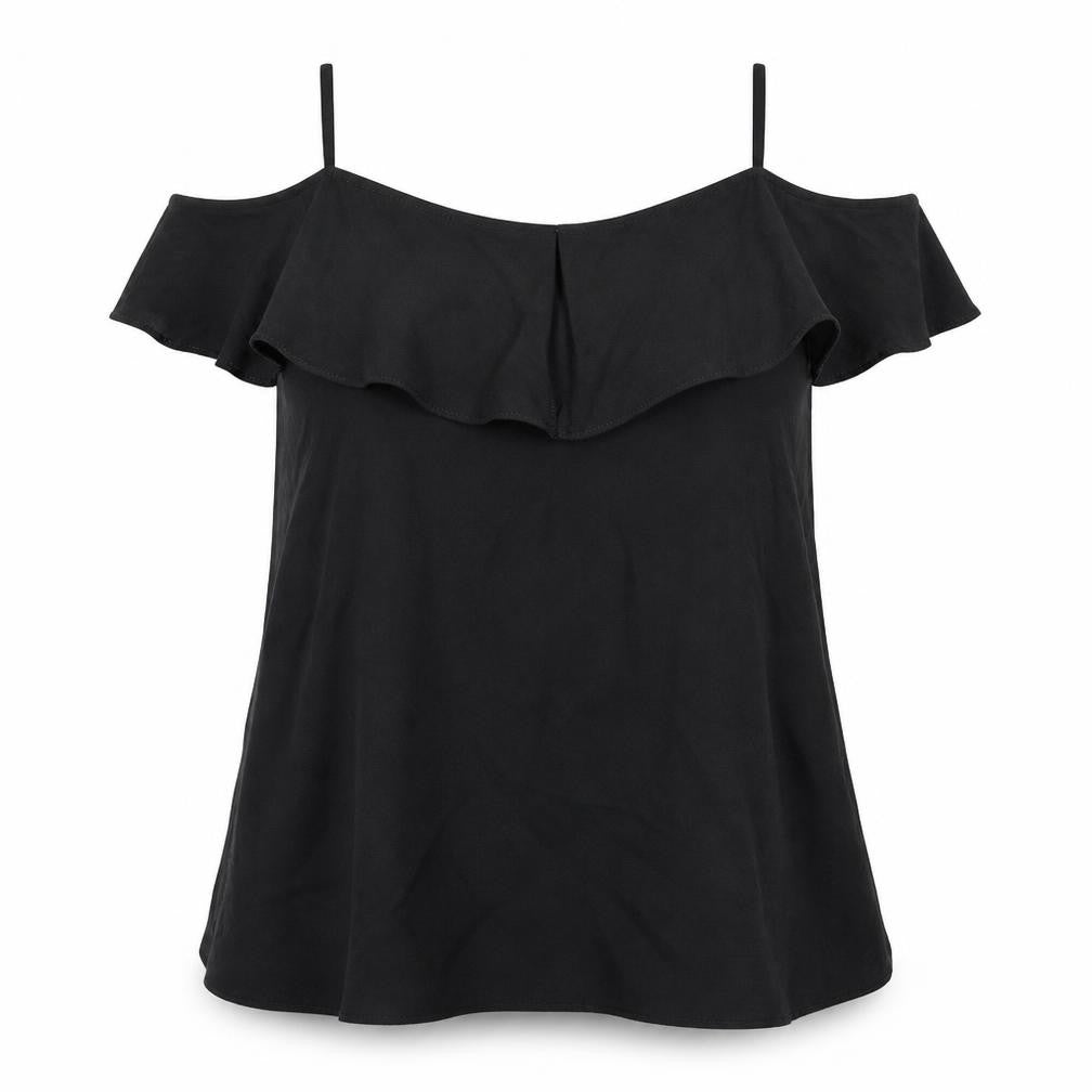 Womens UK Size 12 River Island Black Basic Blouse