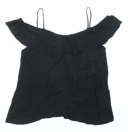 Womens UK Size 12 River Island Black Basic Blouse
