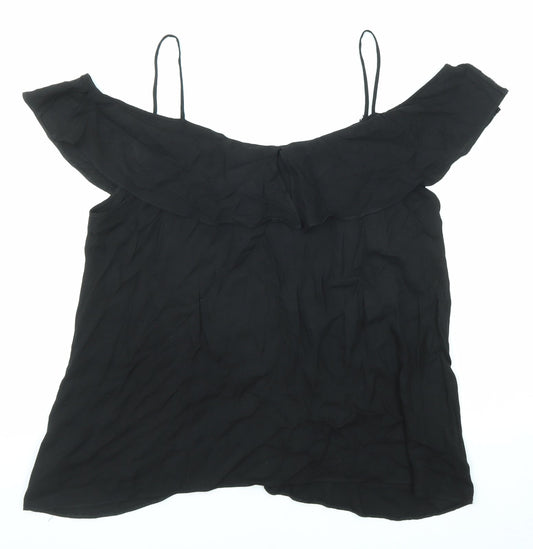 Womens UK Size 12 River Island Black Basic Blouse