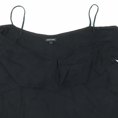 Womens UK Size 12 River Island Black Basic Blouse