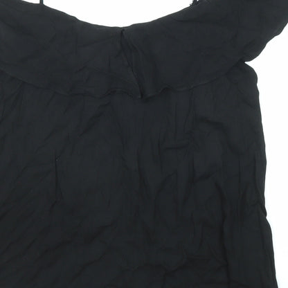 Womens UK Size 12 River Island Black Basic Blouse