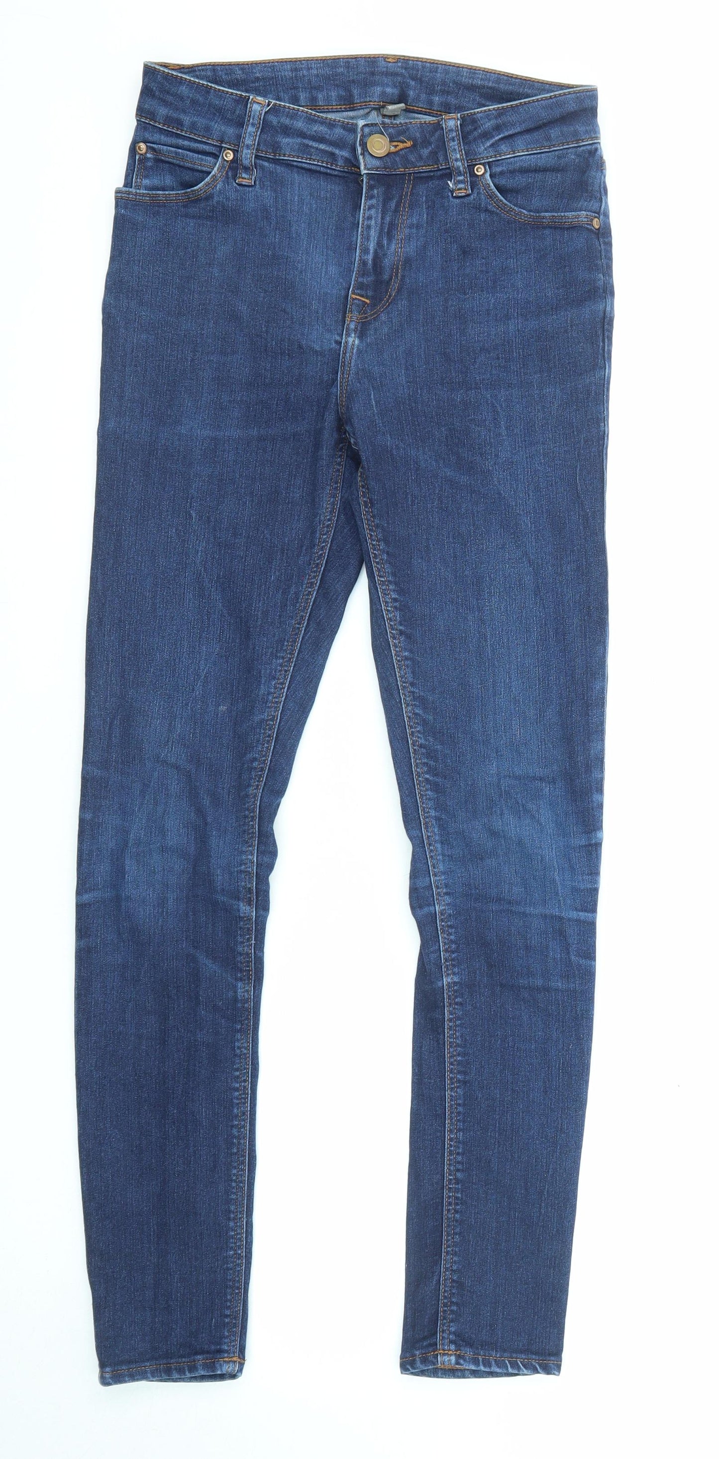 ASOS Mens Blue Cotton Skinny Jeans Size 28 in L32 in Regular Zip