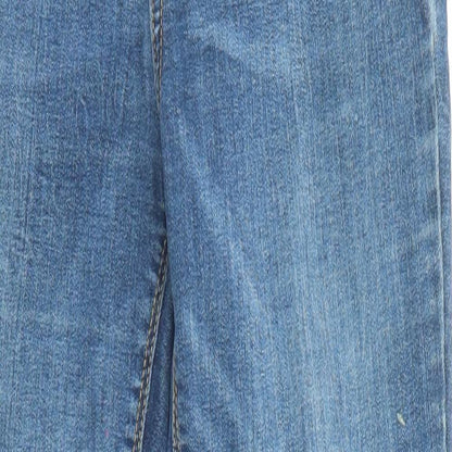 Denim & Co. Womens Blue Cotton Skinny Jeans Size 10 L26 in Regular Zip