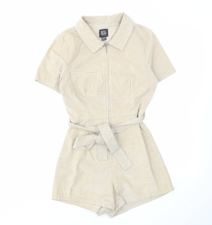 BDG Womens Beige Cotton Playsuit One-Piece Size XS L4 in Zip