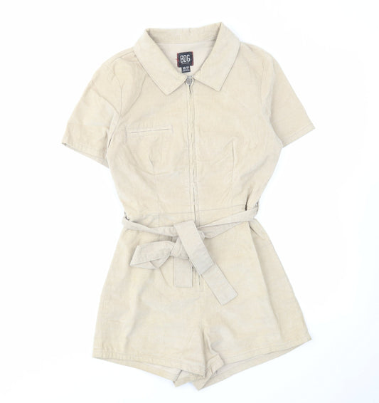 BDG Womens Beige Cotton Playsuit One-Piece Size XS L4 in Zip