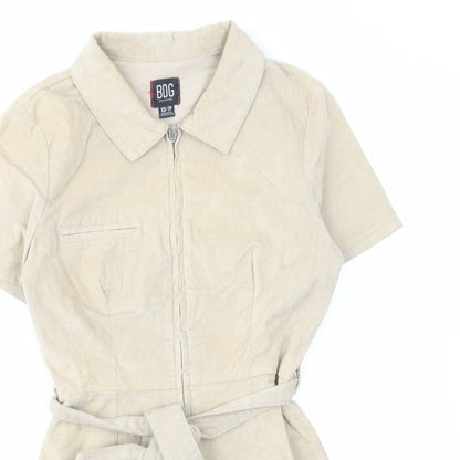 BDG Womens Beige Cotton Playsuit One-Piece Size XS L4 in Zip