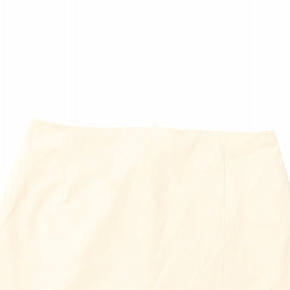 PRETTYLITTLETHING Womens Beige Polyester Mini Skirt Size 10 Zip