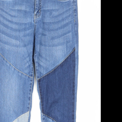 Rainbow Womens Blue Cotton Skinny Jeans Size 14 L29 in Regular Zip