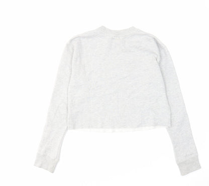 Miss Selfridge Womens Grey Cotton Pullover Sweatshirt Size 6 Pullover